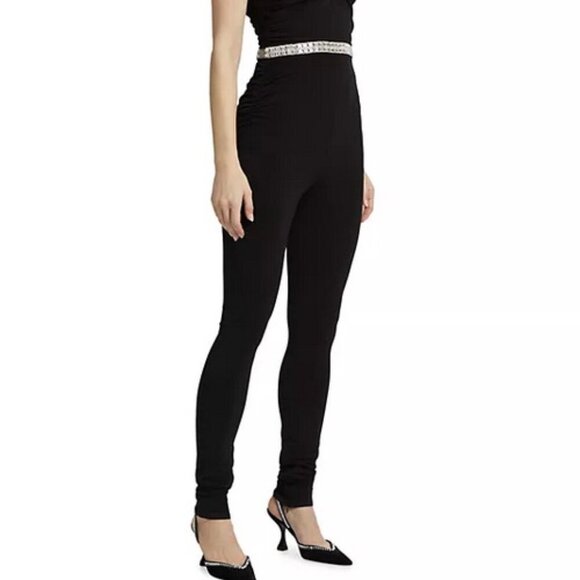Cinq A Sept Black Sariah Skinny Embellished Jumpsuit - Picture 6 of 6